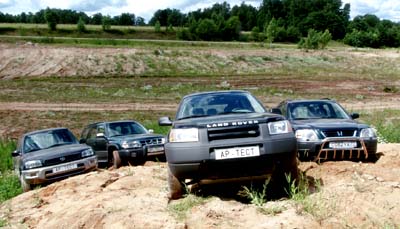 Тест внедорожников Honda CR-V, Toyota RAV-4, Subaru Forester, Land Rover Freelander