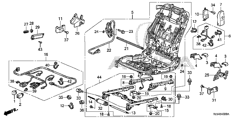 24 FRONT SEAT COMPONENTS (R.)