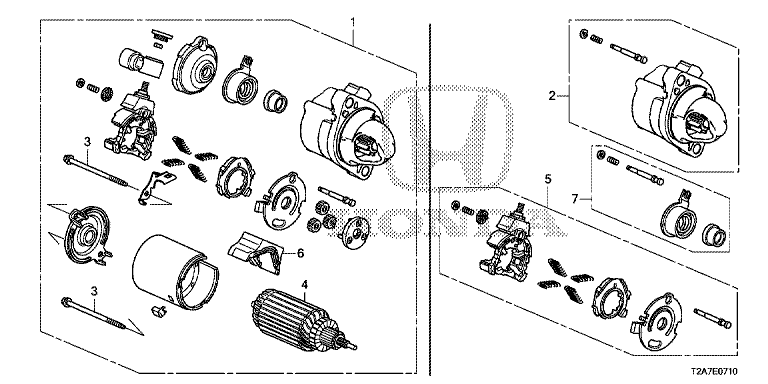 E-7-10 СТАРТЕРНЫЙ ДВИГАТЕЛЬ (MITSUBA) (L4)