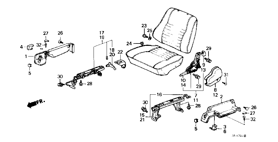 B-40-1 Компоненты переднего сидения