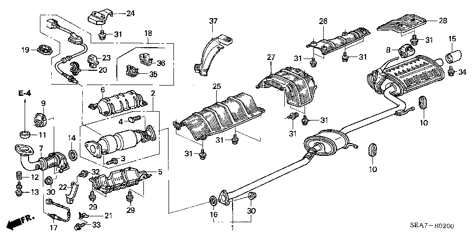 B-2 EXHAUST PIPE (2.0L)
