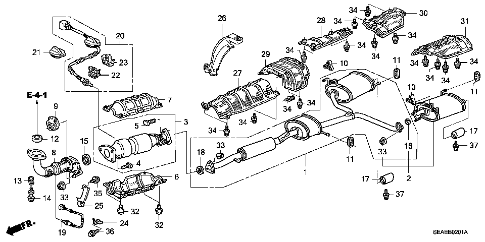 B-2-1 EXHAUST PIPE (2.4L)