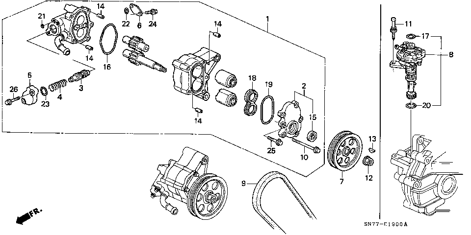 E-19 Помпа рулевого привода с усилителем