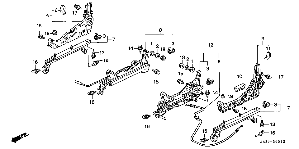 B-40-12 FRONT SEAT COMPONENTS (RH)('94-)