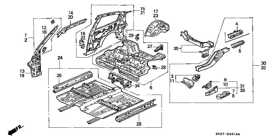 B-49-10 BODY STRUCTURE COMPONENTS (INNER PANEL)