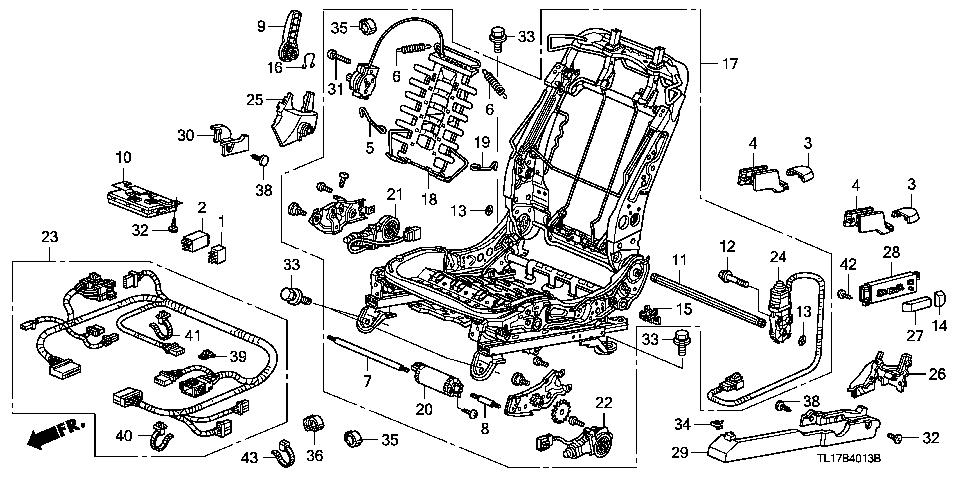 B-40-13 FRONT SEAT COMPONENTS (L.)(FULL POWER SEAT) (2)