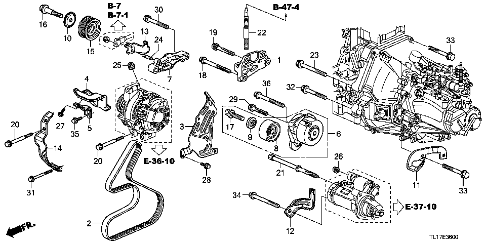 E-36 ENGINE MOUNTING BRACKET (DIESEL)