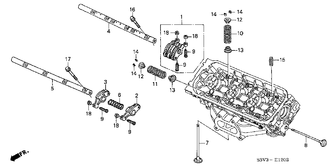 E  1202 VALVE - ROCKER ARM (FR.) (2)