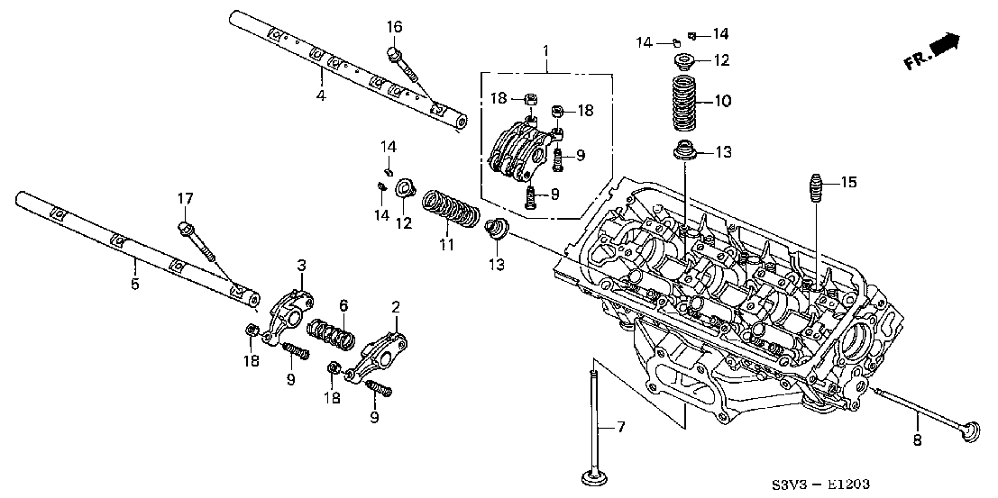 E  1203 VALVE - ROCKER ARM (RR.) (2)