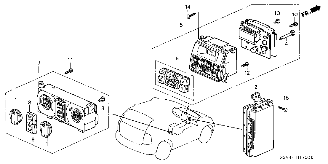 B  17 Панель управления авто кондиционером