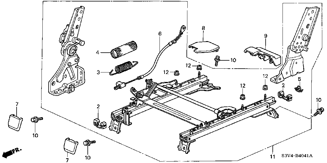 B  4041 MIDDLE SEAT COMPONENTS (R.) ('01)