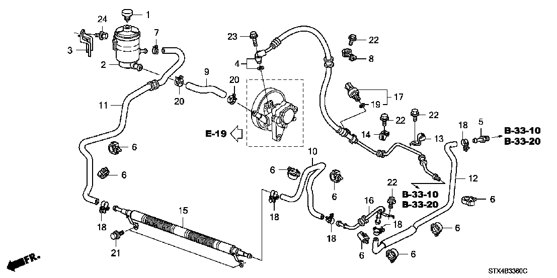 B  3360 Проводка рулевого привода с усилителем