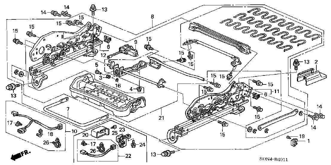 B  4011 FRONT SEAT COMPONENTS (L.) (POWER HEIGHT)
