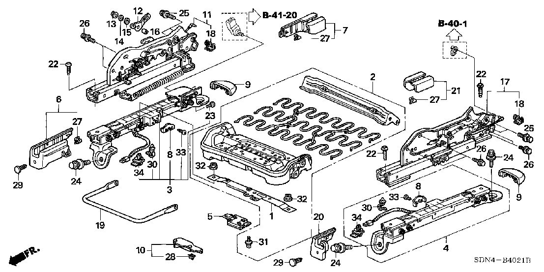 B  4021 FRONT SEAT COMPONENTS (R.) (2)
