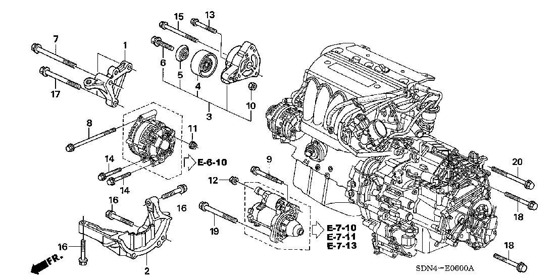 E  06 ENGINE MOUNTING BRACKET (L4)

