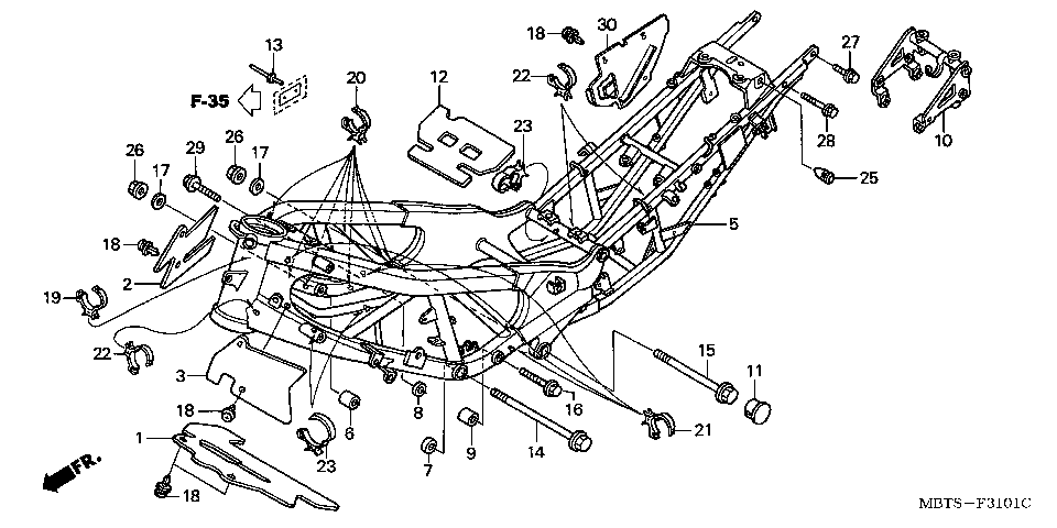 F-31-1 FRAME BODY (XL1000VA)