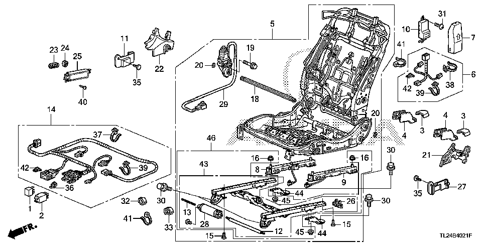 21 FRONT SEAT COMPONENTS (R.) (SWS)