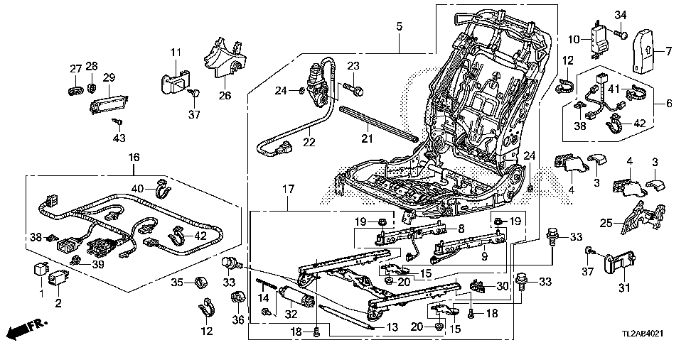 21 FRONT SEAT COMPONENTS (R.) (SWS)