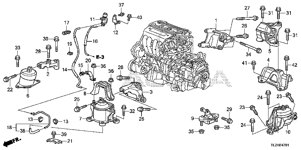 01 ENGINE MOUNTS (L4) (AT)