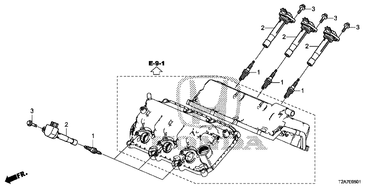 E-5-1 ОТВЕРСТИЕ ДЛЯ СВЕЧИ; КАТУШКА, ЗАГЛУШКА (V6)