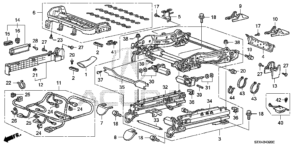 23 FRONT SEAT COMPONENTS (R.)