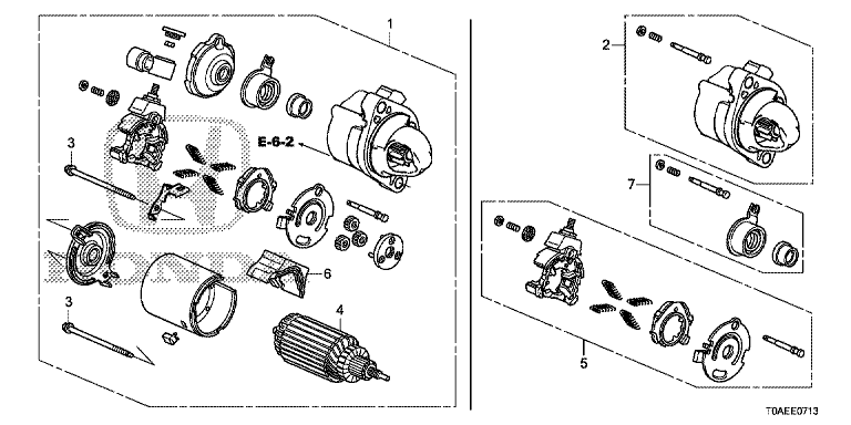 E-7-13 СТАРТЕРНЫЙ ДВИГАТЕЛЬ (MITSUBA) (2.4L) (2)