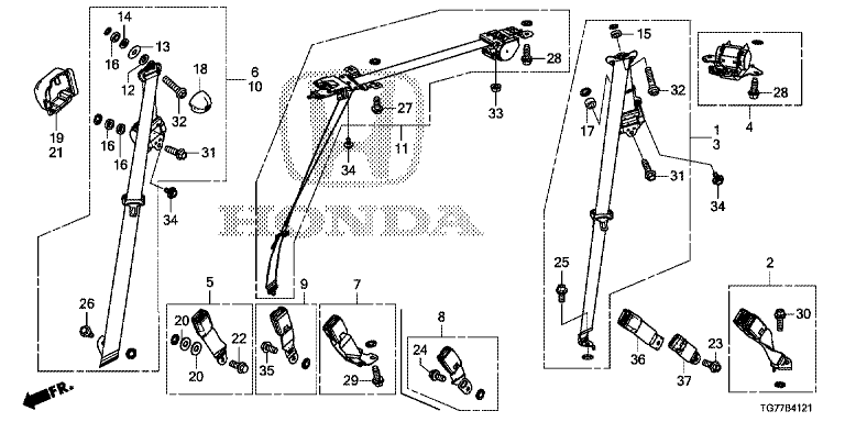 B-41-21 РЕМНИ БЕЗОПАСНОСТИ (СРЕДН.) (ЗАДН.)