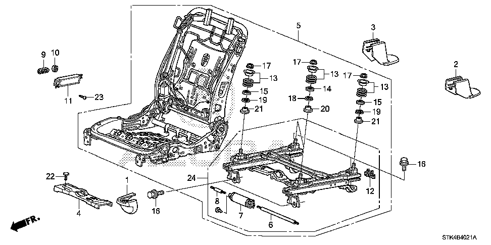 21 FRONT SEAT COMPONENTS (R.) (2)
