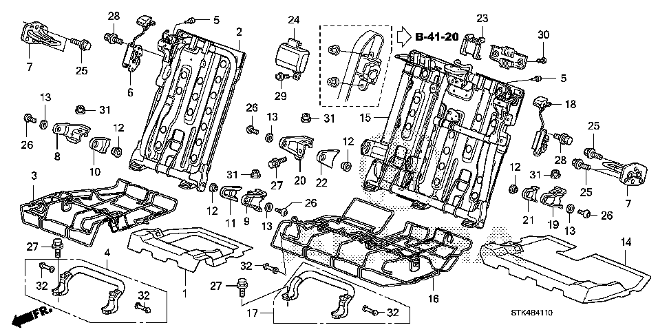 23 REAR SEAT COMPONENTS