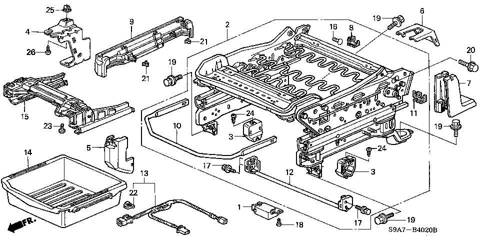 B-40-20 FRONT SEAT COMPONENTS (LH)(PASSENGER SIDE)