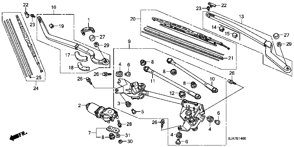 B-14 FRONT WINDSHIELD WIPER(LH )