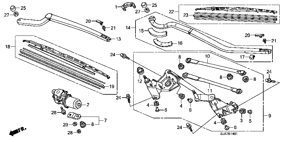 B-14-1 FRONT WINDSHIELD WIPER(RH )