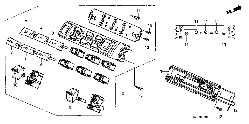 B-17-1 AUTO AIR CONDITIONERCONTR OL(RH)