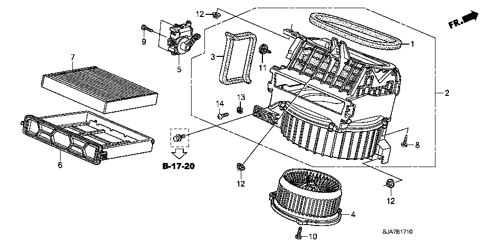 B-17-10 HEATER BLOWER(LH)