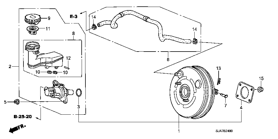 B-24 BRAKE MASTER CYLINDER/MAS TER POWER(LH)