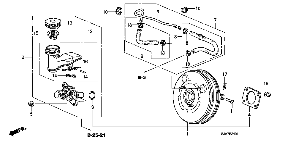 B-24-1 BRAKE MASTER CYLINDER/MAS TER POWER(RH)