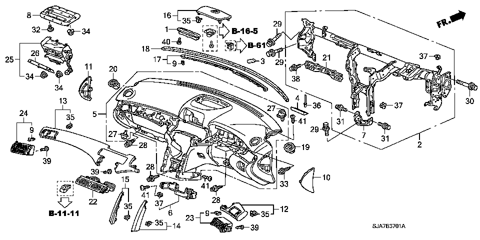 B-37-1 INSTRUMENT PANEL(RH)