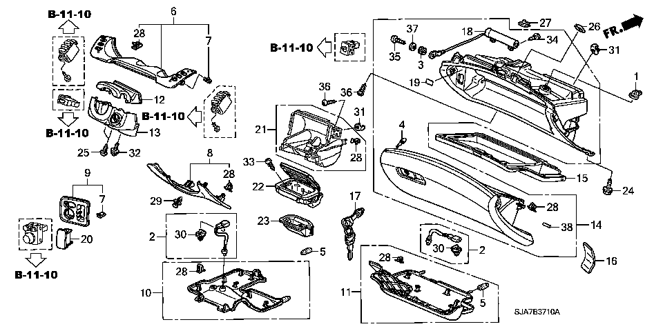 B-37-10 INSTRUMENT PANEL GARNISH( LH)