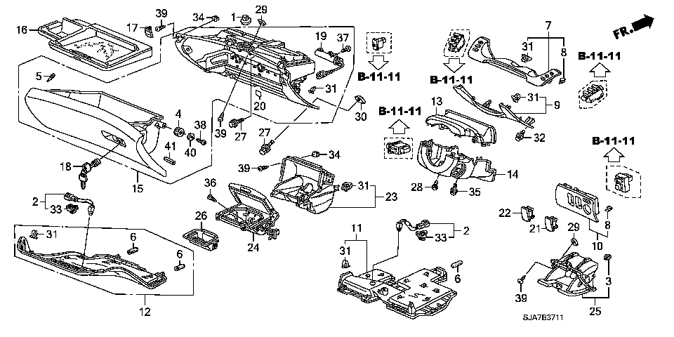 B-37-11 INSTRUMENT PANEL GARNISH( RH)