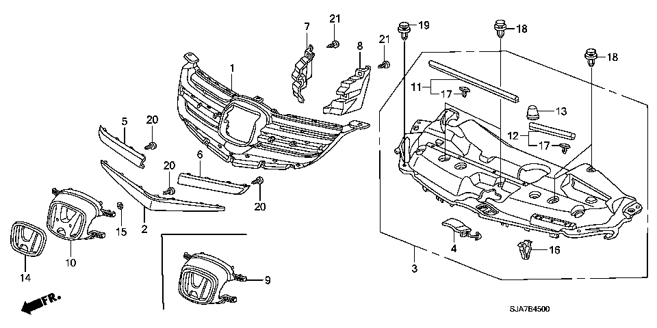 B-45 FRONT GRILLE(-'08)