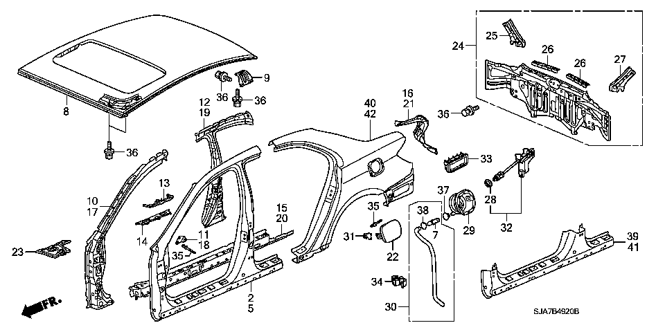 B-49-20 OUTER PANELS/REAR PANEL