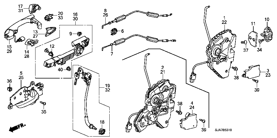 B-53-10 FRONT DOOR LOCK/OUTER HAN DLE