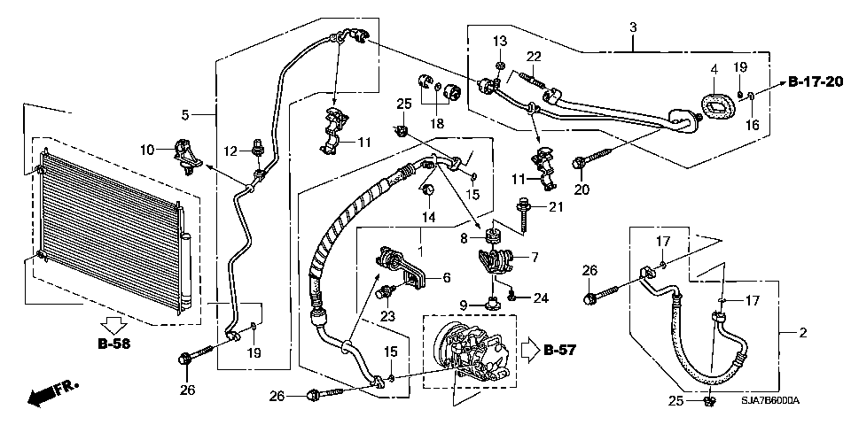 B-60 AIR CONDITIONER(HOSES/PIP ES)(LH)