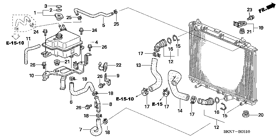 B-5-10 RADIATOR HOSE/ RESERVE TANK