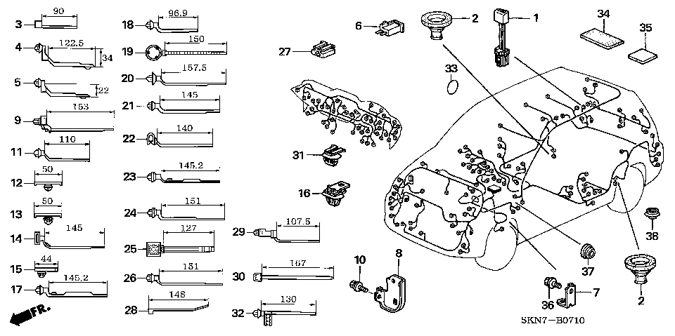 B-7-10 HARNESS BAND/BRACKET (LH)