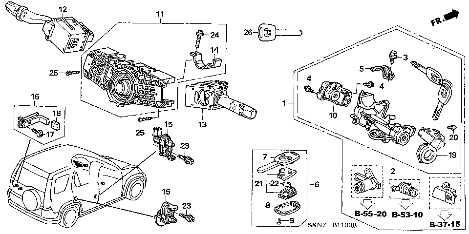 B-11 COMBINATION SWITCH (LH)