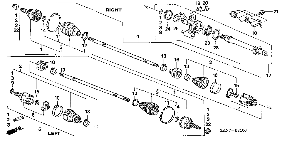 B-21 FRONT DRIVESHAFT/ HALF SHAFT