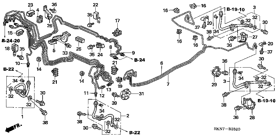 B-25-20 BRAKE LINES (VSA) (LH)