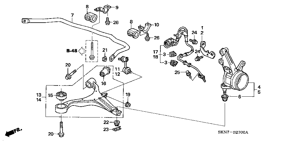 B-27 FRONT KNUCKLE/ FRONT LOWER ARM