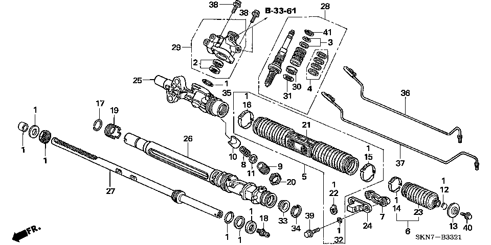 B-33-21 P.S. GEAR BOX COMPONENTS (RH)